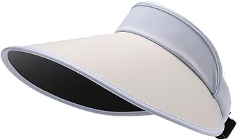 Sun Visor Hats Women Large Brim Adjustable Summer UV Protection Beach Cap Sunshade Empty Top Hat Blue