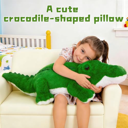 Image of MorisMos 34inch Giant Alligator Stuffed Animal, Soft Fluffy Alligator Plush Toy, Big Stuffed Huge Crocodile Plush Gifts for Kids Boys Girls Brithday