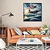 KTHOFCY 5D Navy Aircraft Carrier & Nimitz-Class Carrier Diamond Painting Kits,F/A-18 Fighter Jets, Flag & Naval Ships Full Drill Embroidery Paintings Arts Wall Decor Painting Dots Kits 13.7X13.7inch #1
