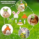 4 pieces hamster hat mini small animals hat with adjustable strap lovely hand knitted frog rainbow carrot tiny hats for lizard guinea pig reptile christmas holiday party clothes costume accessories 13 51eebl9buql. Sl500. Ss150