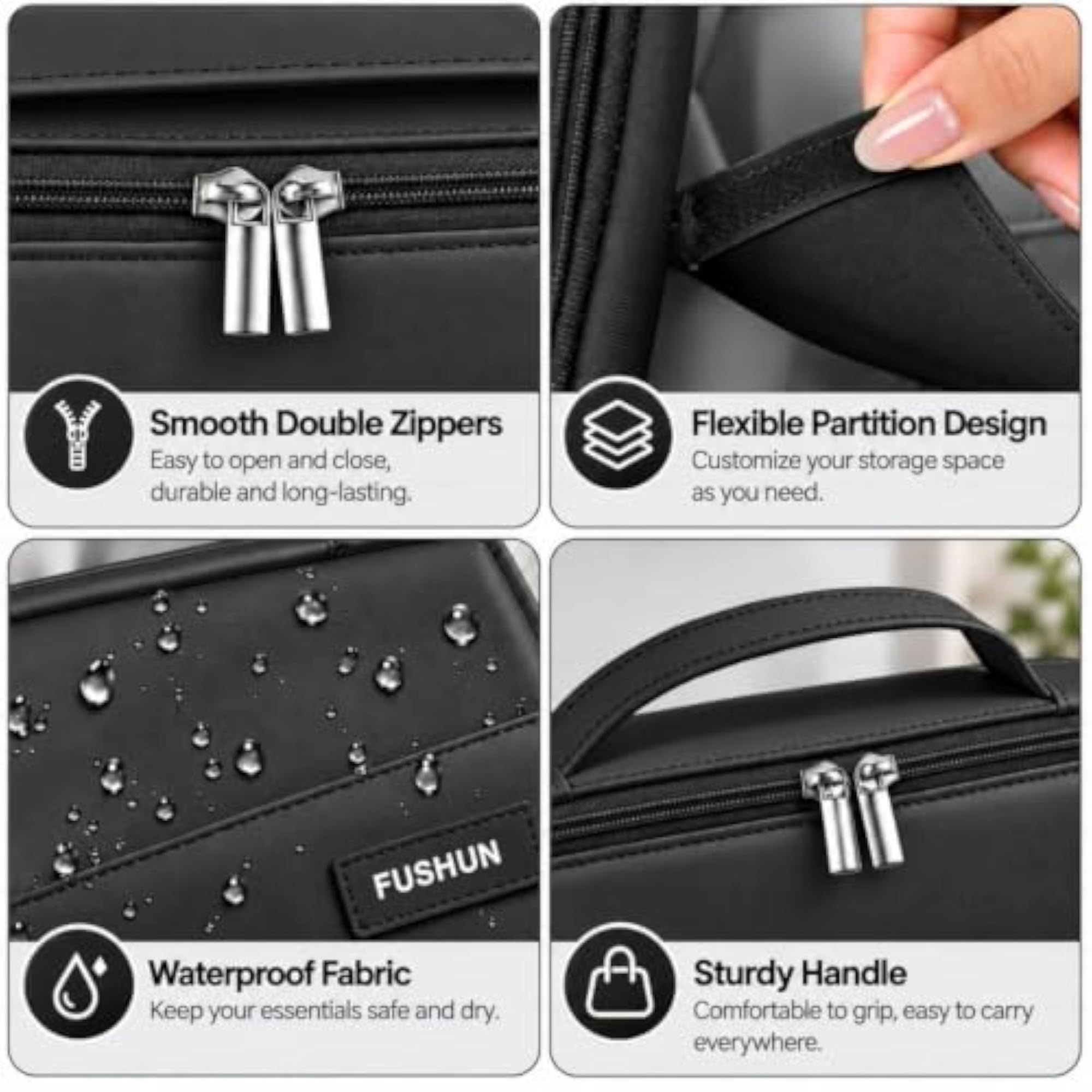 Standing Makeup Bag for Women, Travel Cosmetic Organizer