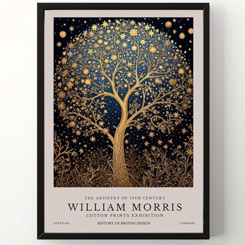Lámina del árbol de la vida de William Morris, arte textil de exposición selecta A3