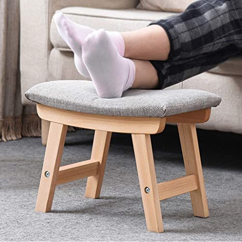 Taburete de tocador CHEWYNP de madera maciza con reposapies de sofa salon 6