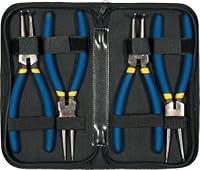 Sprengringzangen-Satz L300 mm XL Seegeringzange Set mit 90° abgewinkelte und gerade Spitze Sicherungszange für Außensicherungsringe und Innensicherungsringe 4-tlg.