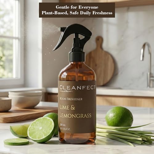 Image of Lime & Lemongrass Room Spray 300ml - Luxury Air Freshener with Natural Oils, Long Lasting Home Fragrance, Odor Neutralizer for Bathroom, Bedroom, Living Room & Office