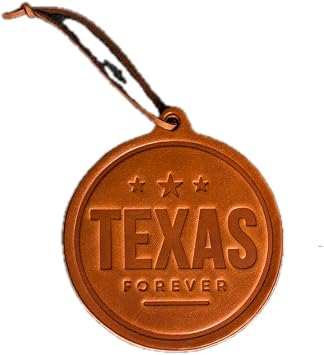 Texas Forever Circle Shape Christmas Ornament | Handmade | 4" x 4.4" Harvest