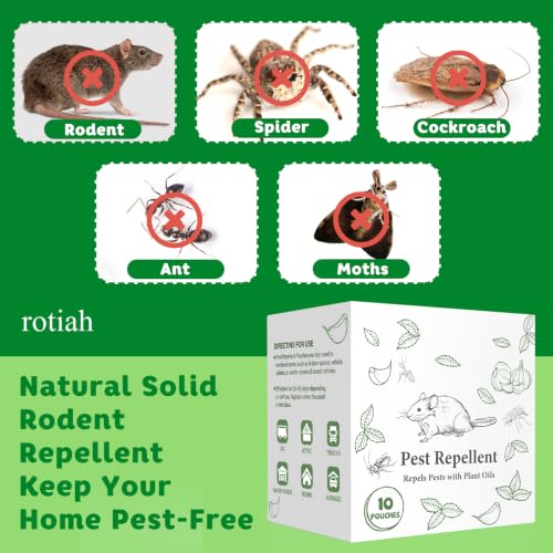 Pest Rodent Repellent Pouches, Peppermint Oil for Mouse, Roach, Ant, Spider, Squirrel, Mice, Rats, Pest Control Indoor Outdoor, Natural Mouse Deterrent Replace Traps Poison Family Pet Safe,10 Pack - Image 4