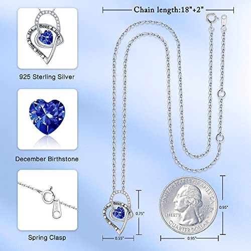 Iefil Gifts For Wife Her Girlfriend Jewelry, Birthstone Necklace Birthday Gifts For Women Anniversary Christmas Valentines Day For Her December Birthstone Blue Tanzanite Jewelry I Love You Gifts #TOP5
