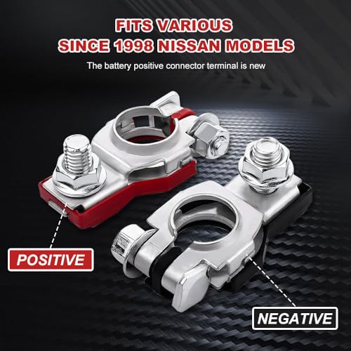 image for HEVLE 2PCS Battery Terminal Connector, Positive & Negative Auto Batter