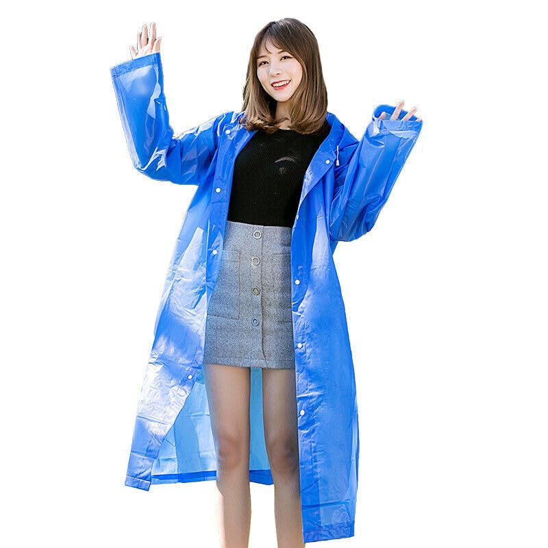 Image of Boolavard Adults /Kids Unisex Reusable Waterproof Rain Coat with Hood Portable Rain Jacket