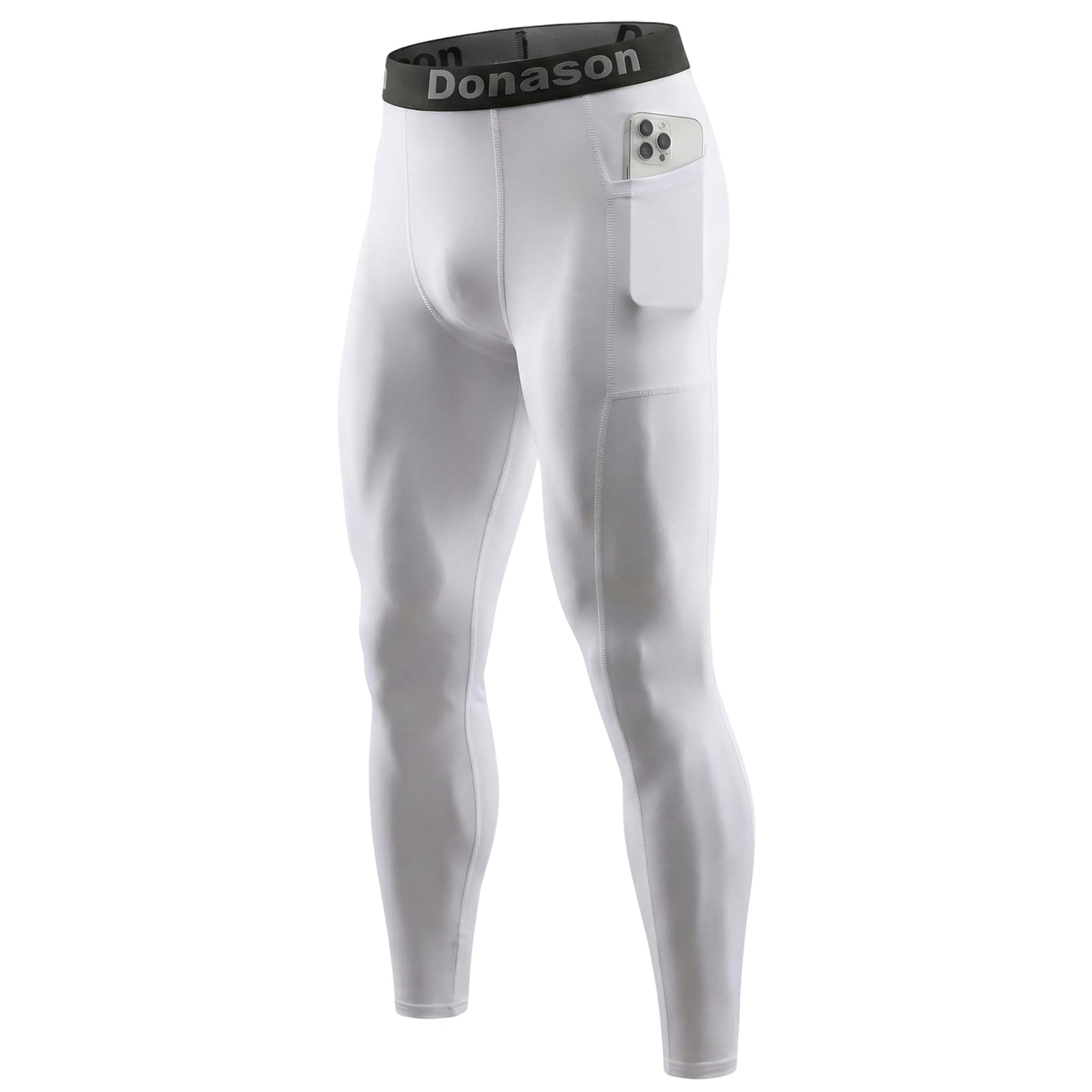 Pantalones de Compresión para Hombre Mallas con Bolsillos Deportivos de Secado Rápido Ajustados Elásticos Pantalones Hombre Malla Deportivos para Gimnasio Entrenamiento Baloncesto Yoga