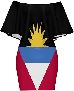 Skirts for Womens Summer Fall Dress Top Bahamas Flag Casual Long Dress for Casual Womens Dress