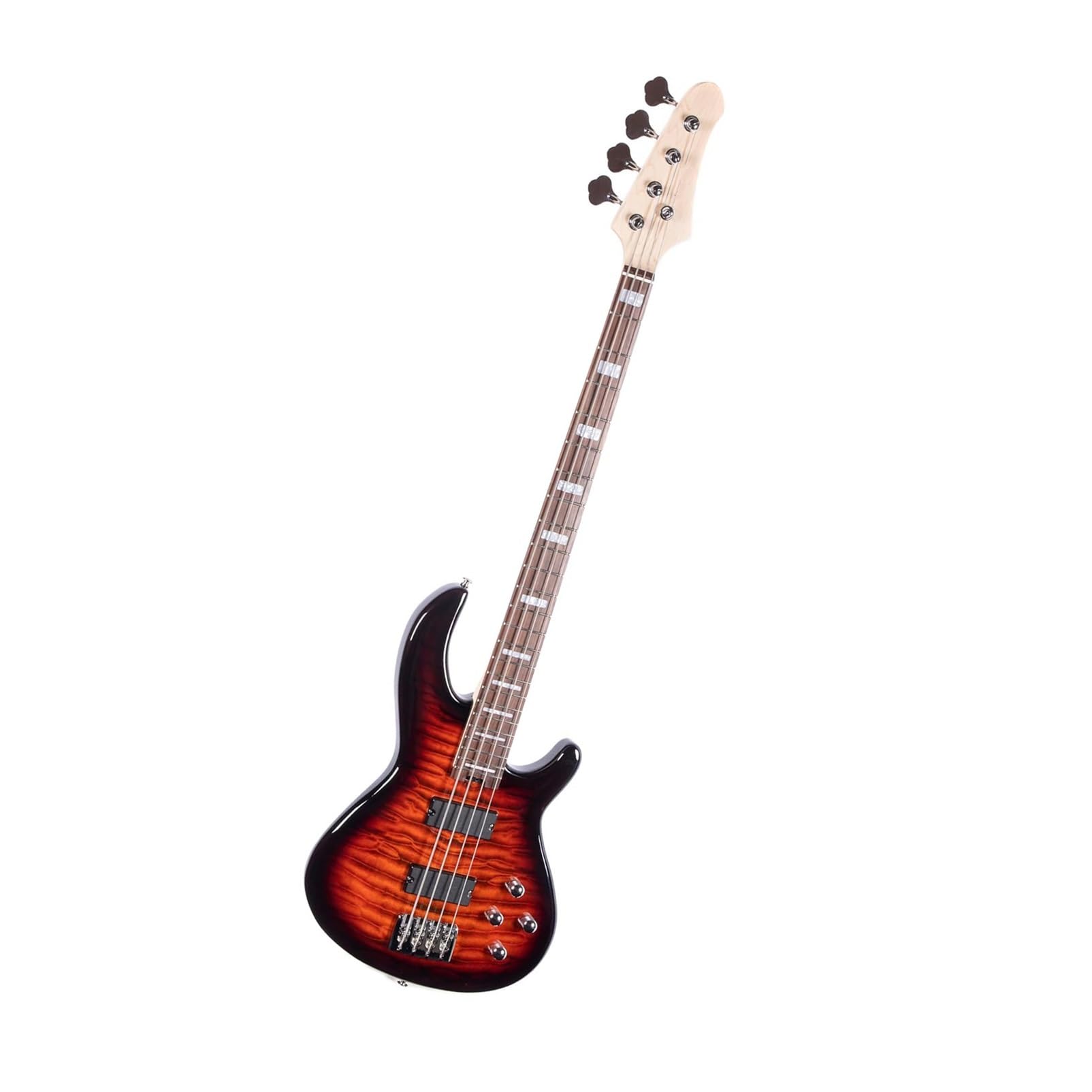 Kolorowa Elektryczna Gitara Basowa Z Czterema Strunami Klonową Główką I Korpusem Z Topoli(Orange)