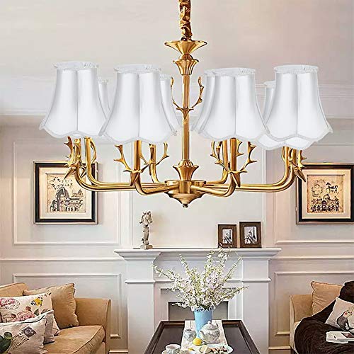 Chandelier Small Lampshades Retro Palace Pendant Light Shade 6Pcs for E14 Wall Lights Clip on Candle Chandelier Set of 6 Fabric Lampshades for Table Lamp and Floorlight - Image 3