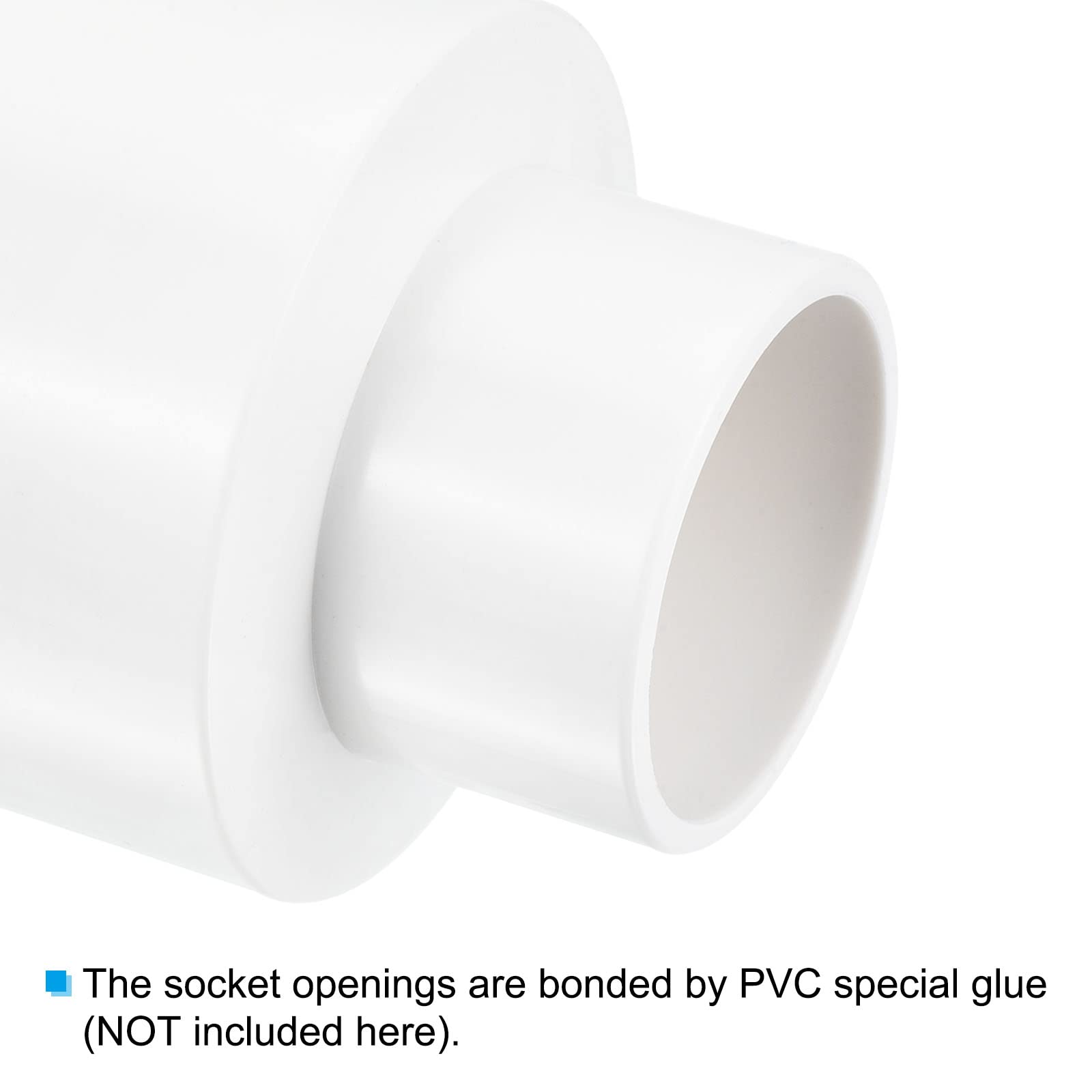 PATIKIL PVC Reducer Pijpfitting 90x40mm - Rechte Koppeling Adapter Grijs Voor Waterleidingen