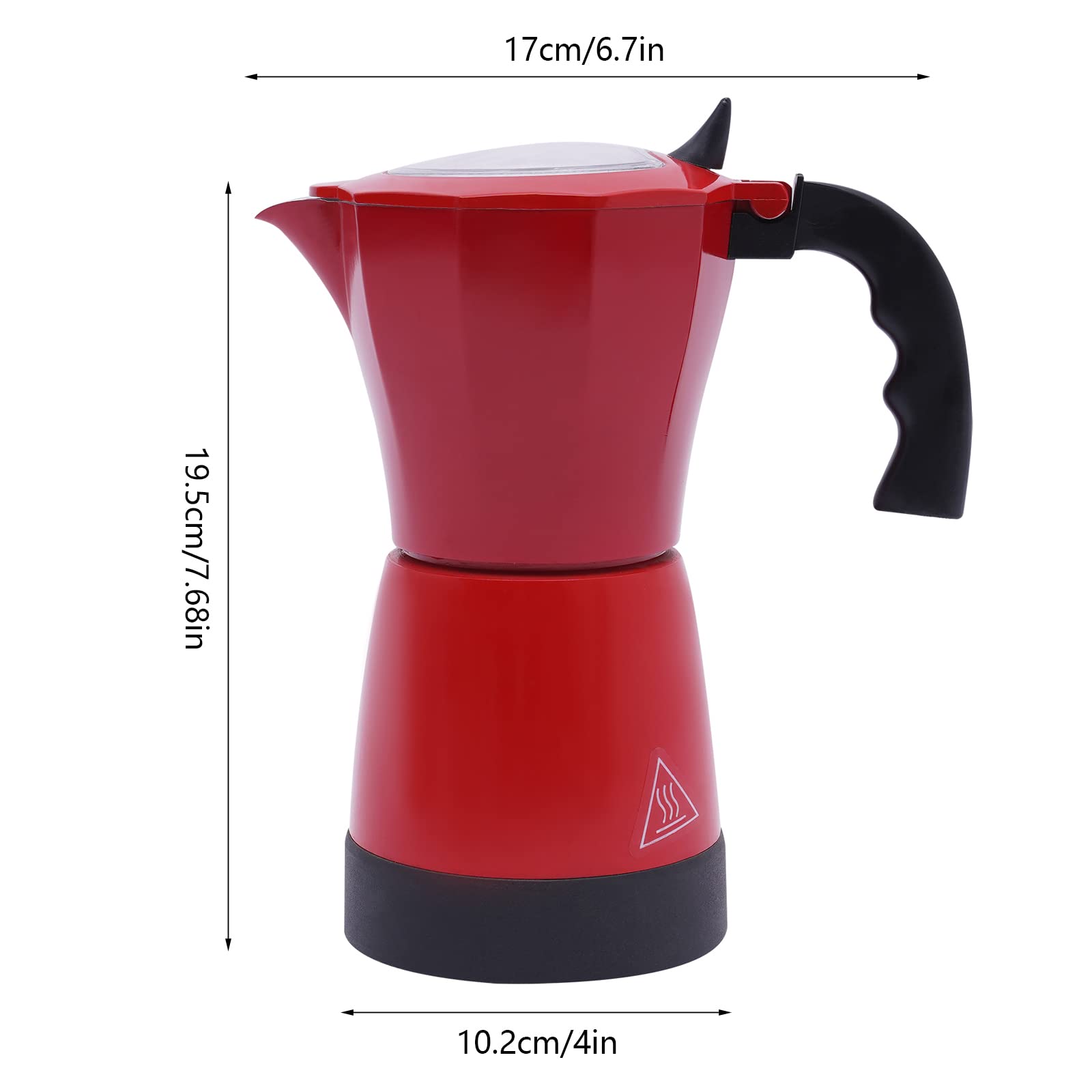 Caffettiera elettrica 300 ml, macchina per caffè espresso piccola e compatta per 1-6 tazze, Moka Pot con base girevole a 360°, ideale per casa, ufficio e viaggi