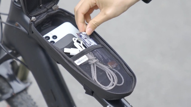 Borsa Telaio Bici ROCKBROS Impermeabile - 2 Taglie 1L O 1.5L, Montaggio Facile Con Cinghie, Per MTB E Bici Pieghevoli - 12