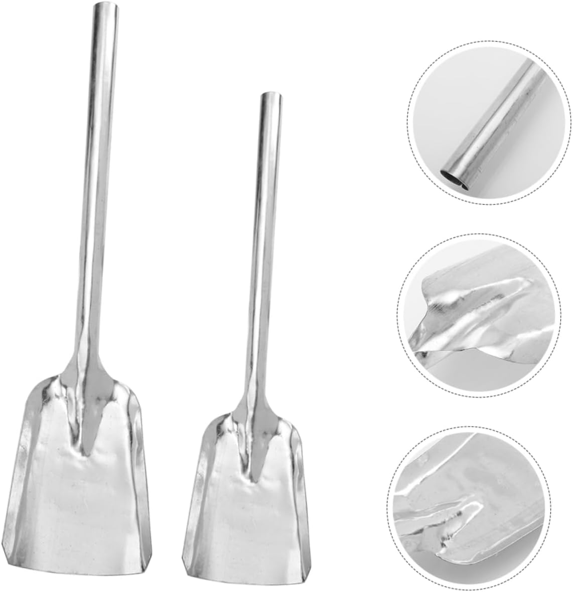 2pcs Household Metal Shovel for Ash Cleaning and Garden Use Heavy Duty Ash Shovel and Fireplace Tool Medium and Small