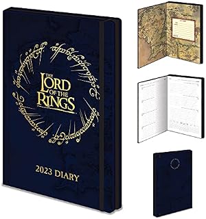 Pyramid International Lord of Rings Diary 2023, A5 Hard Cover, Week to a View Planner (Map Design) - Official Merchandise, SR74107, Multi-Colour