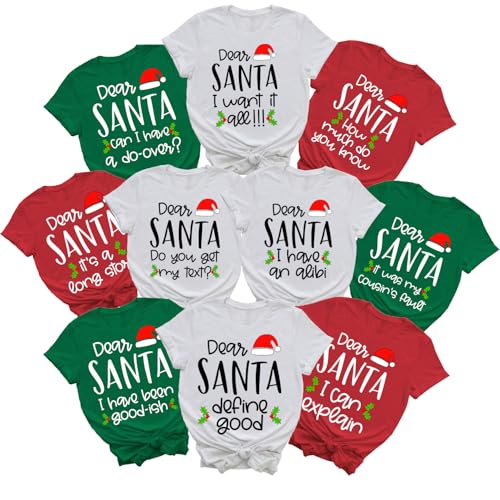 Dear Santa Christmas Shirt for Family 2024, Cousins Crew T-Shirt, Family Matching Christmas Shirts Set Photoshoot Outfit3
