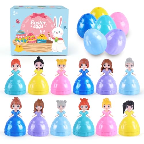 Konijiwa Easter Gifts for Kids, 12 Piece Prefilled Easter Egg,Perfect for 3+ Year Old Boys and Girls, Ideal for Easter Basket Stuffers