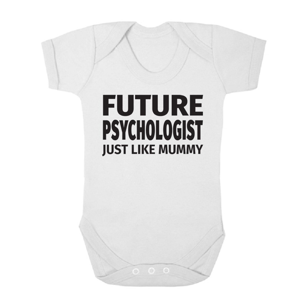 Future Psychologist Just Like Mummy Cute Boys and Girls Baby Vest Bodysuit (9-12 Months, White)