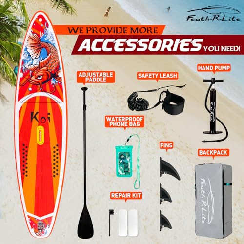 Miniatura 6 de Funwater Tabla De Surf Hinchable De Pie Para Surf, Tabla De Surf Sup, Accesorio De Remo Ajustable, Bomba, Mochila De Viaje Isup, Correa De Seguridad, Funda Impermeable Para Teléfono Móvil