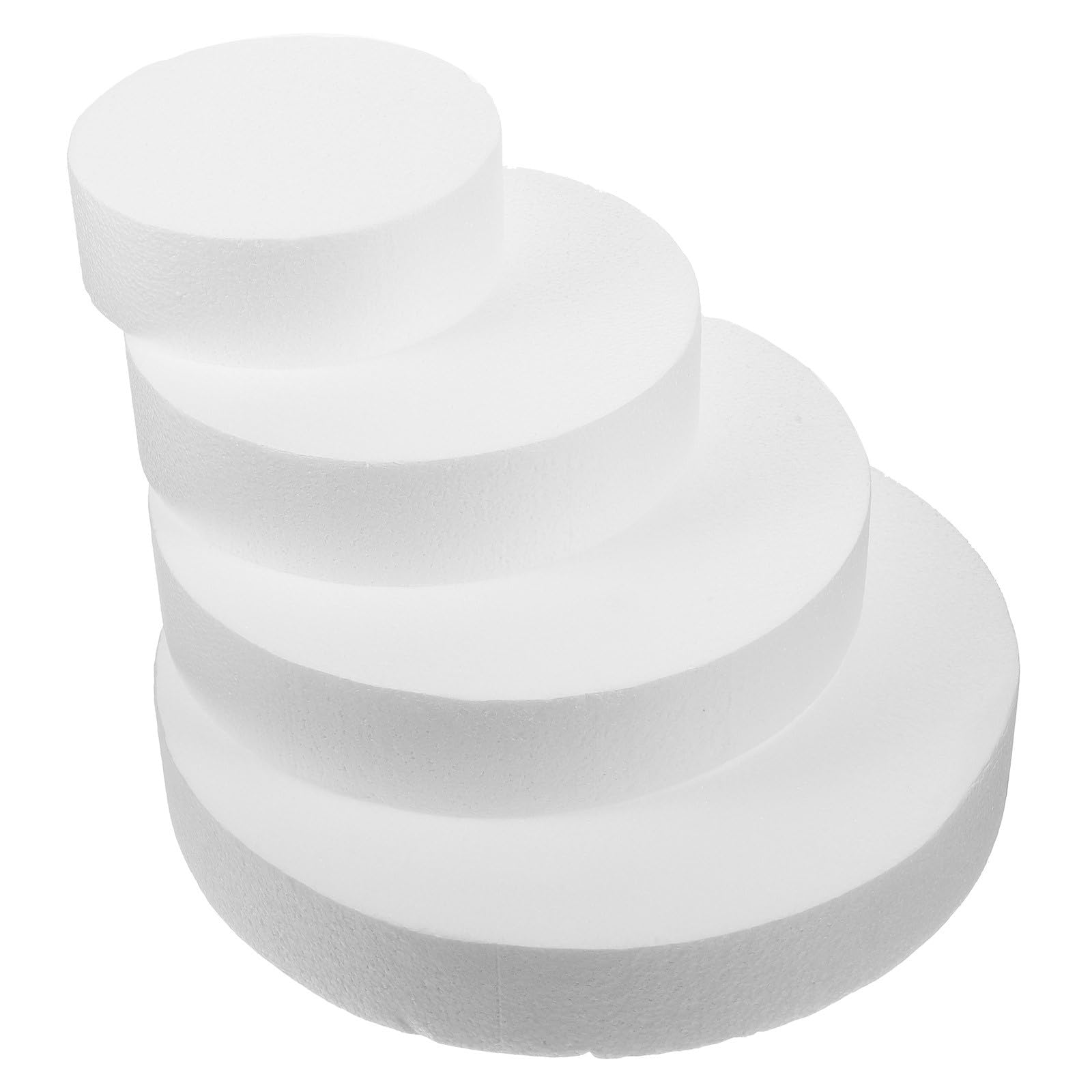 Moules à gâteau en mousse blanche ronds 4 pièces SUPVOX pour s'entraîner à la décoration DIY