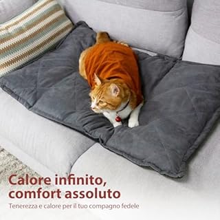 Mora Pets Tappeto riscaldante gatto Coperta autoriscaldante per gatti e cani Tappetino riscaldante Senza elettricità e batterie Coperta termica Rimovibile e Lavabile 60 x 46 cm