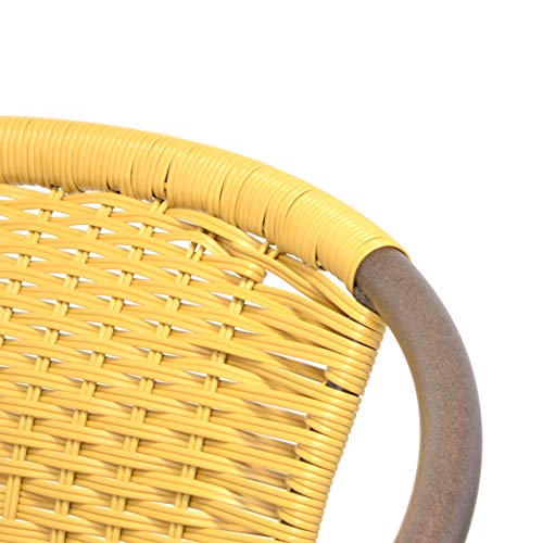 Nexos 2er Set Bistrostuhl Stapelstuhl Balkonstuhl Poly Rattan Gartenstuhl Terrasse Stuhl beige - 3