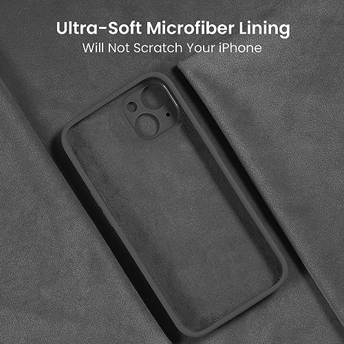 Image of FireNova Designed for iPhone 15 Case, Silicone Upgraded [Camera Protection] Phone Case, Soft Anti-Scratch Microfiber Lining Inside, 6.1 inch, Space Gray