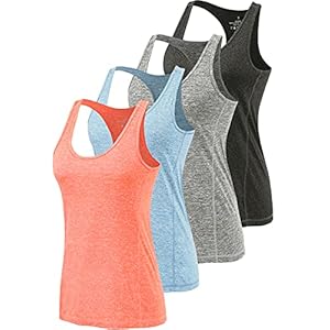 Air Curvey Workout Tank Tops for Women Yoga Racerback Tanks Athletic Quick Dry Activewear 4 Pack