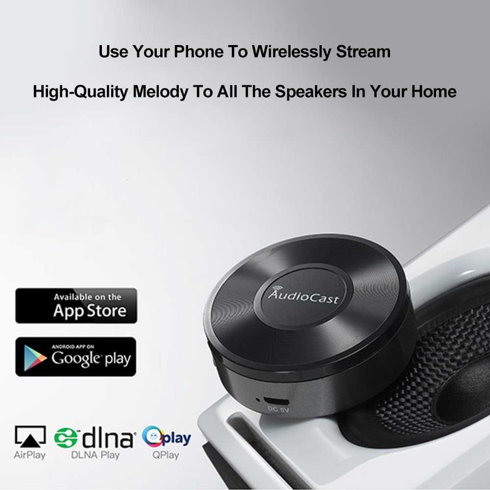 Odbiornik o Wysokiej Wierności, Bezprzewodowy Nadajnik, Obsługuje Przenośny Głośnik do Wielu pomieszczeń, Kompatybilny z iOS/Androidem/tabletem.