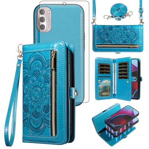 Protection Moto G Stylus 2022 4G Asuwish étui portefeuille porte-cartes zippé
