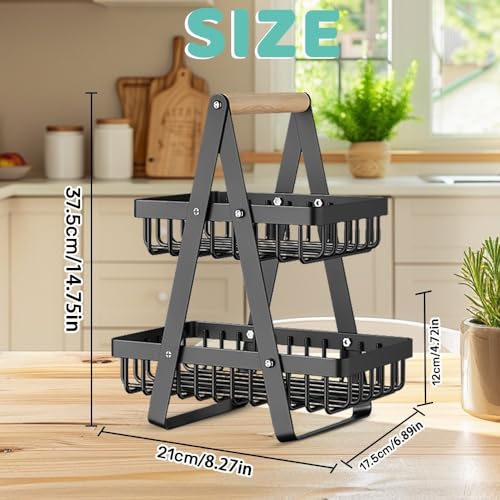 Cesta de frutas para mesa de comedor moderna y soporte de verduras funcional 3