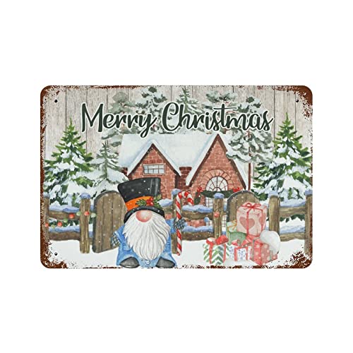 Panneau métal Merry Christmas Farm le cadeau rétro idéal