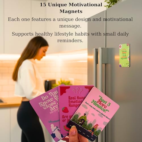 Imanes decorativos motivacionales para dieta y fitness, pack 15 miniatura 3