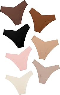 Women Seamless Bikini Cheeky Underwear Invisible No Show Panties V-Waist Hipster Ladies Soft Stretch Multi Pack