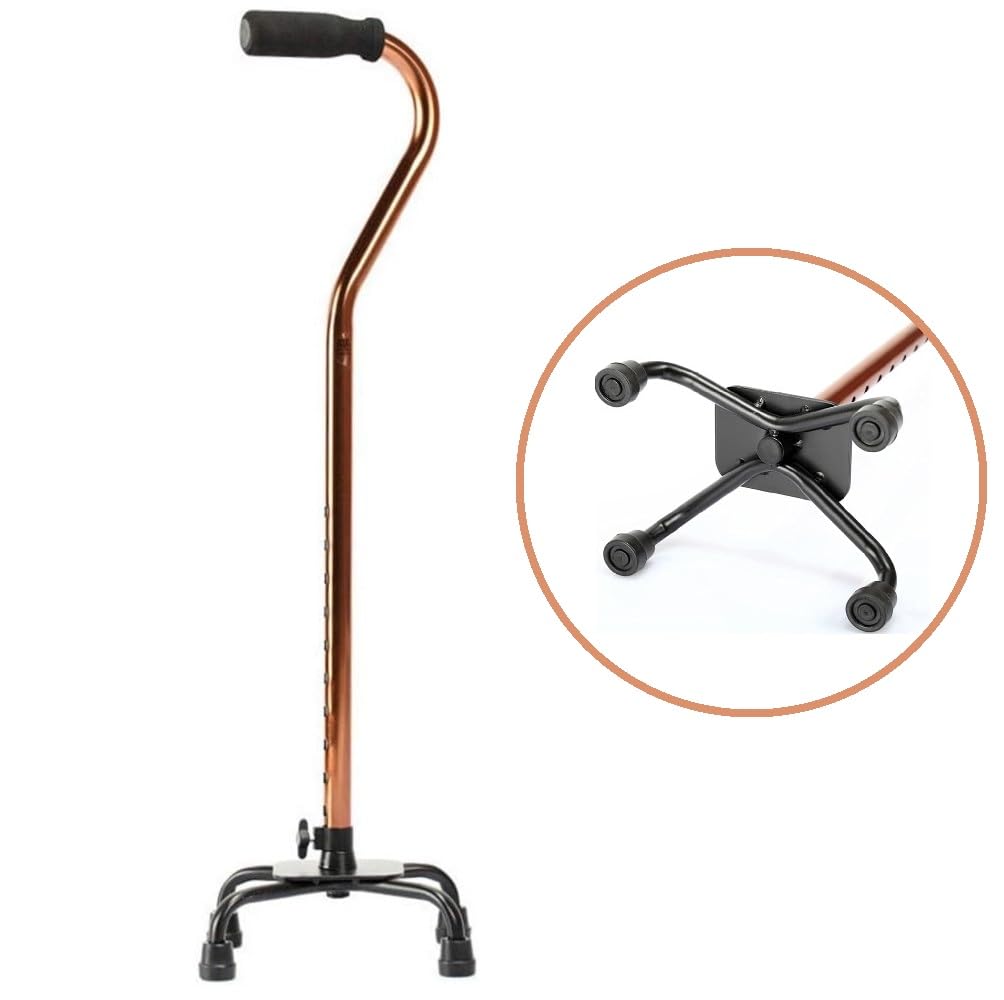 Bastón de Cuatro Patas Antideslizante médico muleta para Ancianos bastón Andador Ligero multifunción Ajustable aleación de Aluminio Ayuda para Caminar Plegable