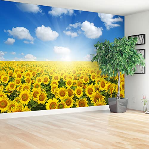 Papier Peint Champs de Tournesol Tulup Grand Format Éclatant - 3