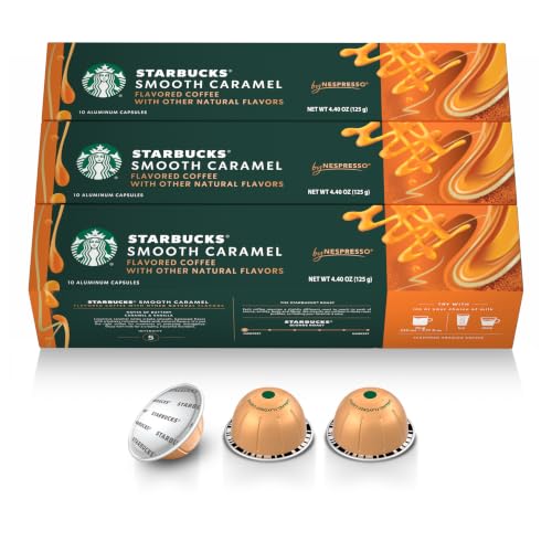 Image of Starbucks by Nespresso Vertuo, Caramel Flavored Coffee, 30-count | Blonde Roast Coffee Pods, Brews 7.8 oz.