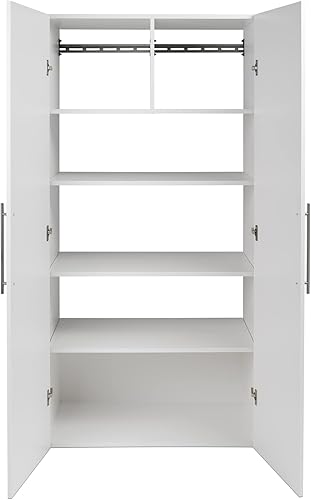 Miniatura 104 de Prepac HangUps - Armario de almacenamiento grande, color gris claro inmaculado de 36 pulgadas con estantes y puertas de almacenamiento, ideal para