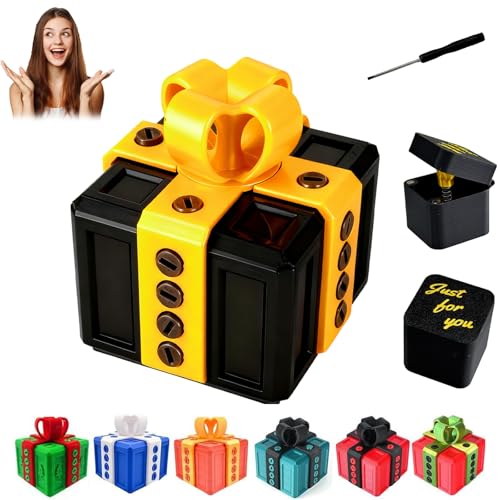 RAESOUL Gotcha Box The Annoying Present Annoying Gift Box with 3D Printed Screws & Pop Up Finger Surprise Perfect for Birthdays Office & Halloween White Elephant Gifts