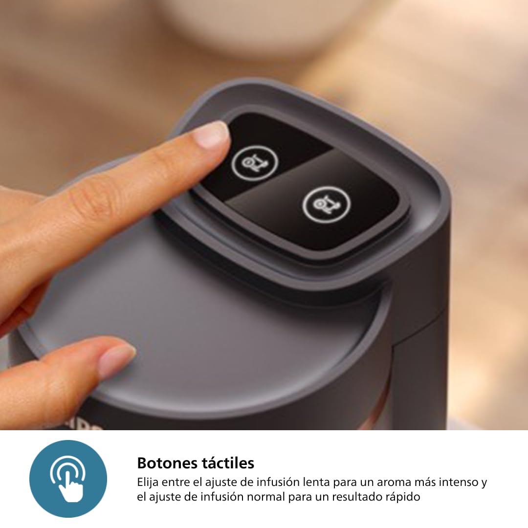 PHILIPS Serie 5000 Cafetera turca - Función de preparación lenta, capacidad para 4 tazas, protección contra sobrecalentamiento y rebosamiento, botones de fácil pulsación (HDA150/60)