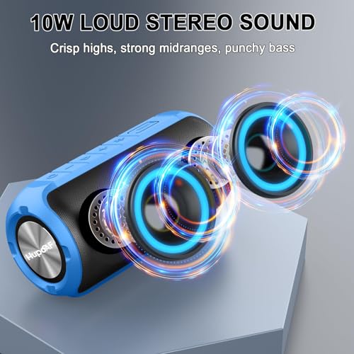 Image of Hupoaf Bluetooth Speaker, 2026 New Portable Wireless Speaker with 6D Loud Sound, IPX7 Waterproof, HD Call, RGB Lights, 12H Playtime for Home /Party /Outdoor /Beach, Electronic Gadgets, Birthday Gift