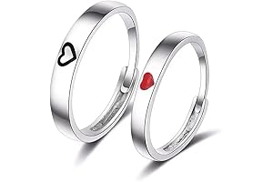 2 Pcs Sun Moon Matching Rings Set