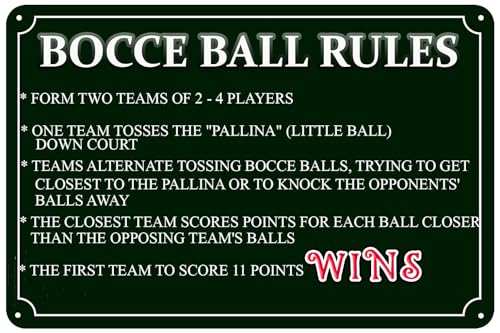 Bocce Ball Crossing Vintage Metal Sign Physical Culture Knowledge Retro Plaque Wall Decor for Home Cafe Bar Pub Garden Office Club Bar Gym Decoration 8X12 Inch