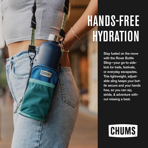 Chums Rover Bottle Sling – Water Bottle Carrier Bag with Strap - Fits Most Drink Containers, Sling Bag for Men & Women, Crossbody Water Bottle Holder for Hiking, Travel, & Outdoor Adventures (Black)2