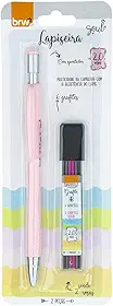 BRW Lapiseira Rosa Pastel 2.0mm Com 6 Grafites