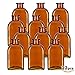 Glassnow C6054G48-N 12 Piece 8.5 oz Roma Glass Bottle Without Cork, Dark Amber